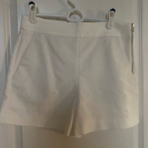 zara high waisted white formal shorts